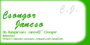 csongor jancso business card